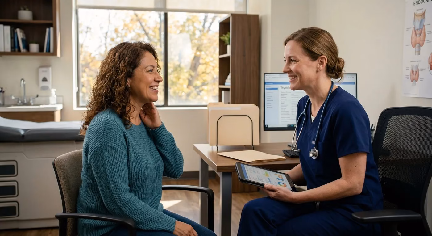 Naturopathic doctor reviewing thyroid and metabolic wellness care with a patient at Queen Creek Naturopathic