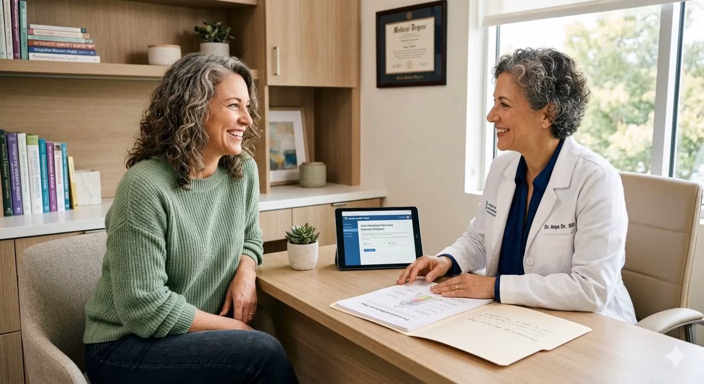 Doctor reviewing a personalized hormone plan with a woman patient at Queen Creek Naturopathic